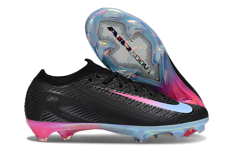 Chuteira Campo Nike Air Zoom Mercurial Vapor 16 Elite FG Preta/Rosa/Azul