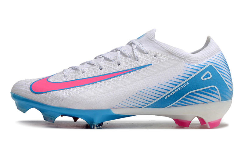 Chuteira Campo Nike Air Zoom Mercurial Vapor 16 Elite FG - Branco/Azul/Rosa