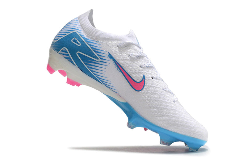 Chuteira Campo Nike Air Zoom Mercurial Vapor 16 Elite FG - Branco/Azul/Rosa