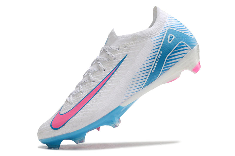 Chuteira Campo Nike Air Zoom Mercurial Vapor 16 Elite FG - Branco/Azul/Rosa