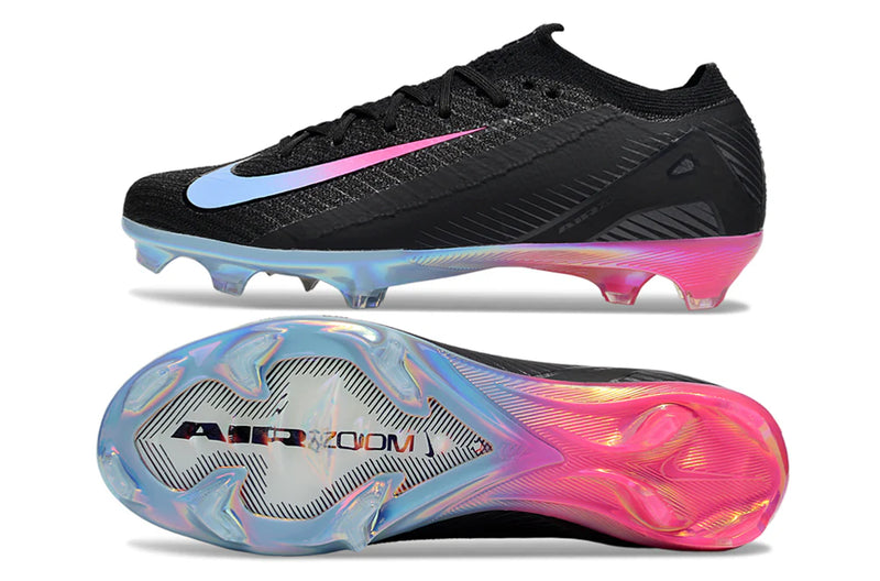 Chuteira Campo Nike Air Zoom Mercurial Vapor 16 Elite FG Preta/Rosa/Azul