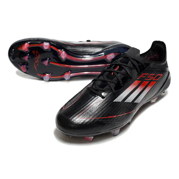 Chuteira Campo Adidas F50 Elite FG Preta/Branca/Vermelha