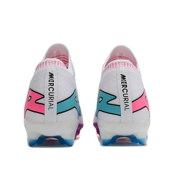 Chuteira Campo Nike Zoom Mercurial Vapor 15 Elite FG Branca, Rosa e Azul