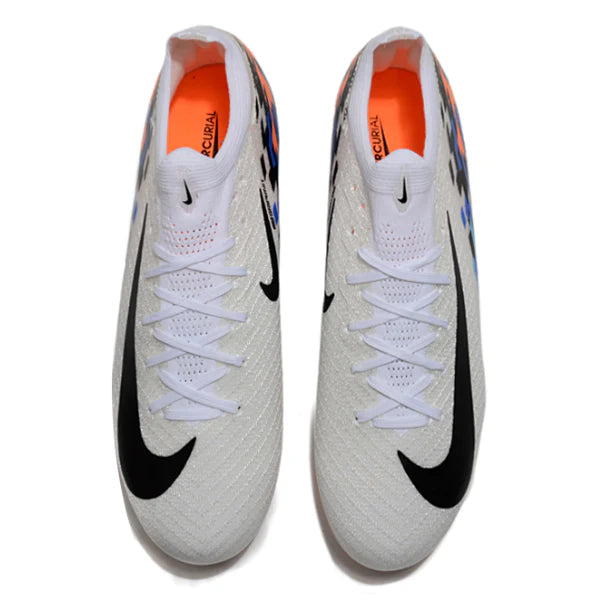Chuteira Campo Nike Air Zoom Mercurial Vapor 16 Elite FG Branca\Azul\Laranja