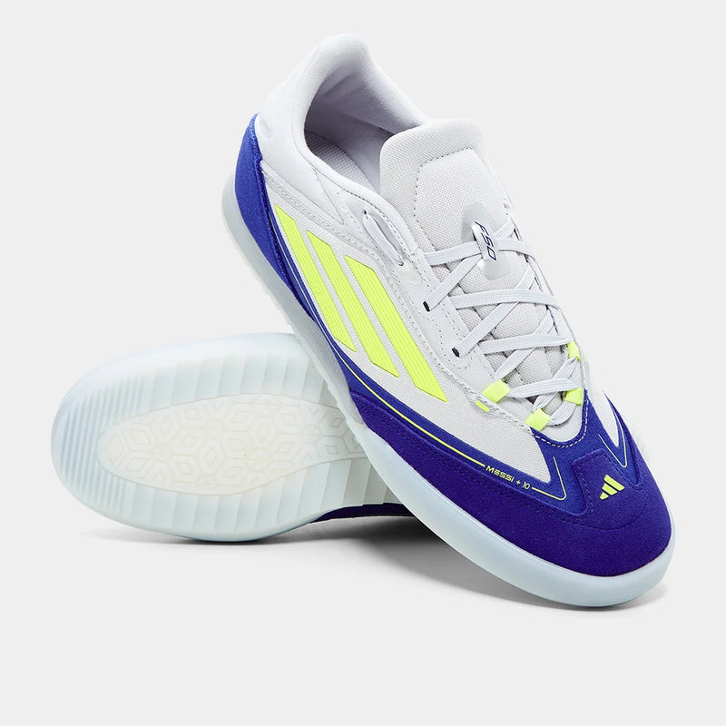 Chuteira Futsal Adidas F50 Freestyle Messi - Prata+Amarelo