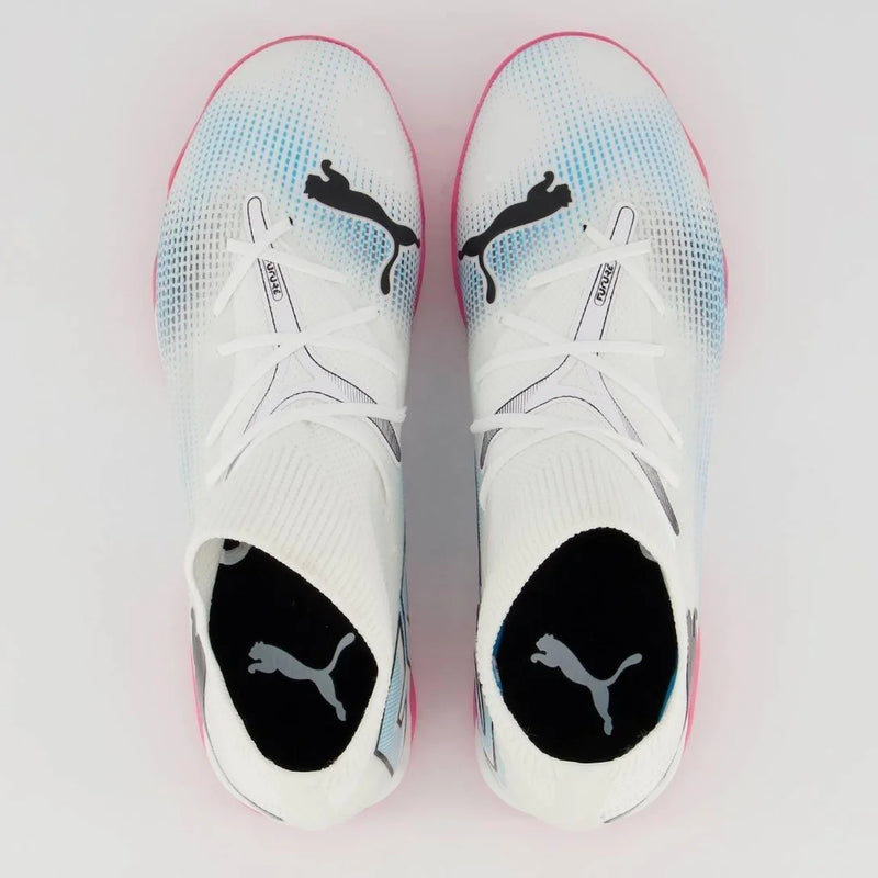 Chuteira Puma Future 7 Match IT BDP Futsal Branca e Rosa - Branco