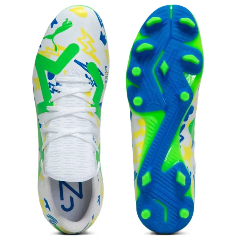 Chuteira Puma Future Play Neymar Jr FG Branca Campo Masculina